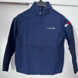 Tommy Hilfiger Navy Blue Kids Jacket with Red & White Accent